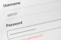 Login and password fields on screen Royalty Free Stock Photo