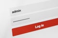 Login and password fields on screen Royalty Free Stock Photo