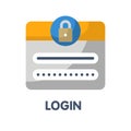 Login password  flat style icon design  illustration on white background Royalty Free Stock Photo