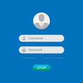 Login and password form. sign up and log in user page. White background. web or mobile app. UI UX design. Create account form Royalty Free Stock Photo
