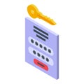 Login password icon isometric vector. Web computer Royalty Free Stock Photo