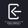 Login pixel perfect white linear ui icon for dark theme