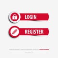 Login and register buttons