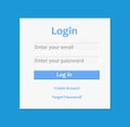 Login and Register Form with Blue Theme for Desktop Application or Website Royalty Free Stock Photo