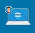 Login and Register Form with Blue Theme for Desktop Application or Website Royalty Free Stock Photo