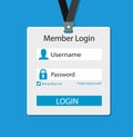 Login and Register Form with Blue Theme for Desktop Application or Website Royalty Free Stock Photo