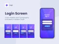 Login Screen App Ui Kit Including as Sign in, Log In, Get Started for Mobile Application and Responsive