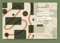 Login screen form and user interface template vector design. Online registration and sign up concept. Landing page