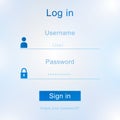 Login screen interface Username and password Royalty Free Stock Photo