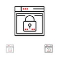 Login, Secure, Web, Layout, Password, Lock Bold and thin black line icon set