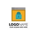 Login, Secure, Web, Layout, Password, Lock Business Logo Template. Flat Color