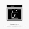 Login, Secure, Web, Layout, Password, Lock solid Glyph Icon vector