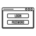 Login secured window icon, outline style Royalty Free Stock Photo