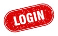 login sign. login grunge stamp.