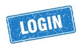 login sign. login grunge stamp.