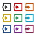 Login square arrow icon, color set