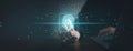 Fingerprint scan for secure access and unlock design concept Royalty Free Stock Photo