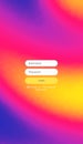 Login user interface. Modern screen design for mobile app and web design. Gradient background. Website element. Royalty Free Stock Photo