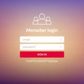 Login user interface. Sign in web element template window. Business website modern ui