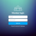 Login user interface. Sign in web element template window. Business website modern ui