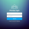 Login user interface. Sign in web element template window. Business website modern ui