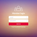 Login user interface. Sign in web element template window. Business website modern ui