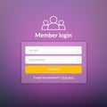 Login user interface. Sign in web element template window. Business website modern ui