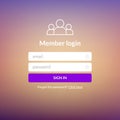 Login user interface. Sign in web element template window. Business website modern ui