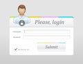 Login user interface with user icon