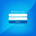 Login user interface. Sign in web element template window. Business website modern ui.