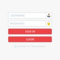 Login interface vector. Royalty Free Stock Photo
