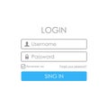 Login user interface. Sign in web element template window. For Website, Mobile, Computer, Application etc.