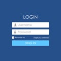 Login user interface. Sign in web element template window. For Website, Mobile, Computer, Application etc.