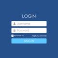 Login user interface. Sign in web element template window. For Website, Mobile, Computer, Application etc. Royalty Free Stock Photo