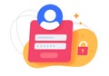 Login user password authentication modern vector graphic design, secure account signin, profile registration signup concept for Royalty Free Stock Photo