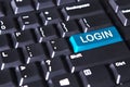 Login word on the blue button Royalty Free Stock Photo