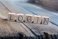 Login Written On Wooden Blocks On A Floor