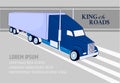 Logistic banner template. truck symbol logistics. International transport. Delivery trucking.