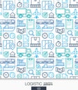 Logistic business wallpaper. Delivery and distribution seamless pattern.