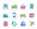 Logistic, cargo and shipping icons