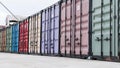 logistic center with colorful storage container. High quality photo