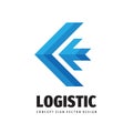 Logistic company - concept business logo template vector illustration. Abstract arrow creative logo sign. Transport delivery servi