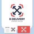 Logistic delivery courier transport service logo. initial letter