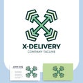 Logistic delivery courier transport service logo. initial letter