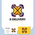 Logistic delivery courier transport service logo. initial letter