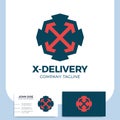 Logistic delivery courier transport service logo. initial letter