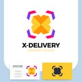 Logistic delivery courier transport service logo. initial letter