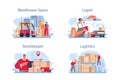 Logistic and delivery service concept set. Idea of transportation Royalty Free Stock Photo
