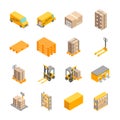 Logistic Delivery Service Signs Icons Set Isometric View. Vector Royalty Free Stock Photo