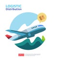 logistic distribution cargo service concept. global delivery worldwide import export shipping banner for web landing page,